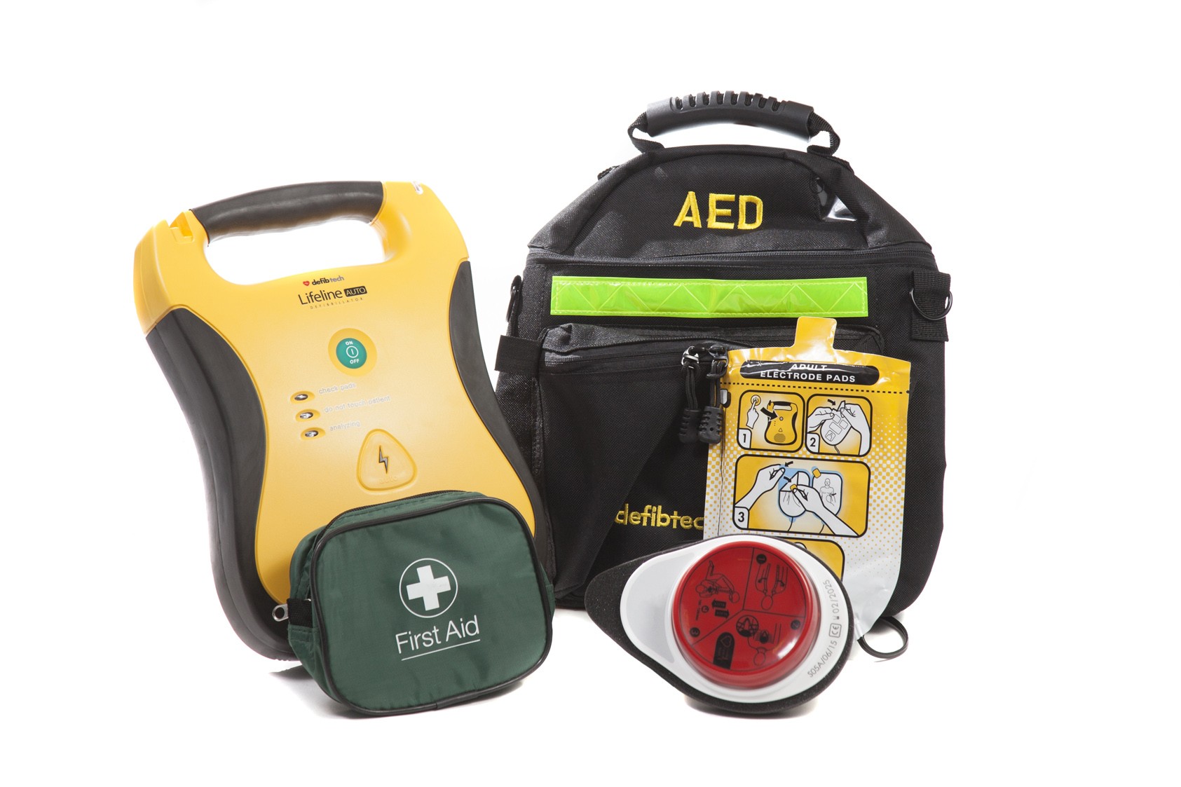 Portable AED Defibrillator Package with Reascue Ready Kit