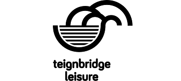 a logo of Teignbridge Leisure with black color scheme and white background color